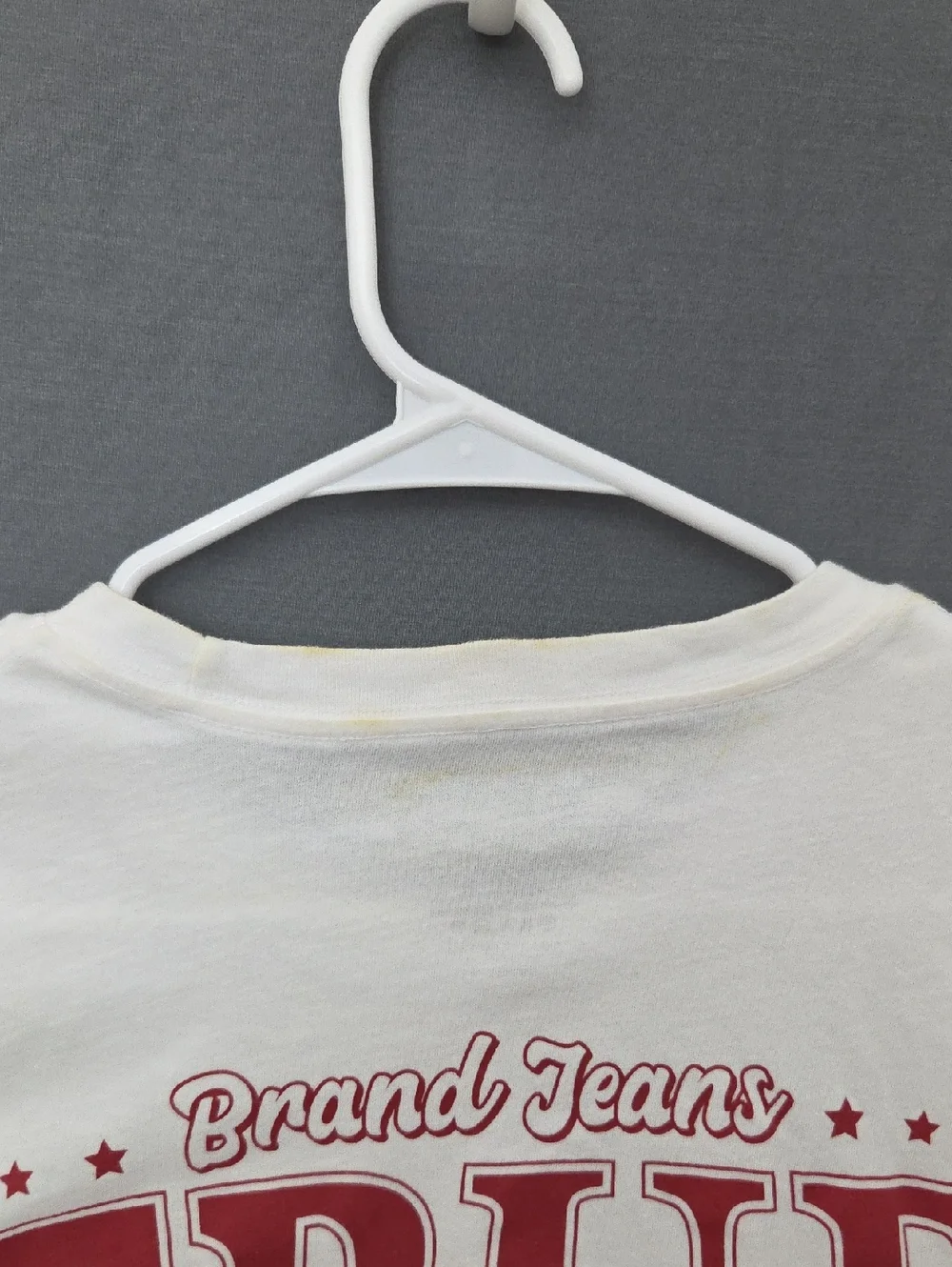 True Religion White Tee with Red‎ and Navy Graphic Logo